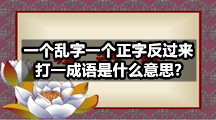 一个乱字一个正字反过来打一成语是什么意思?